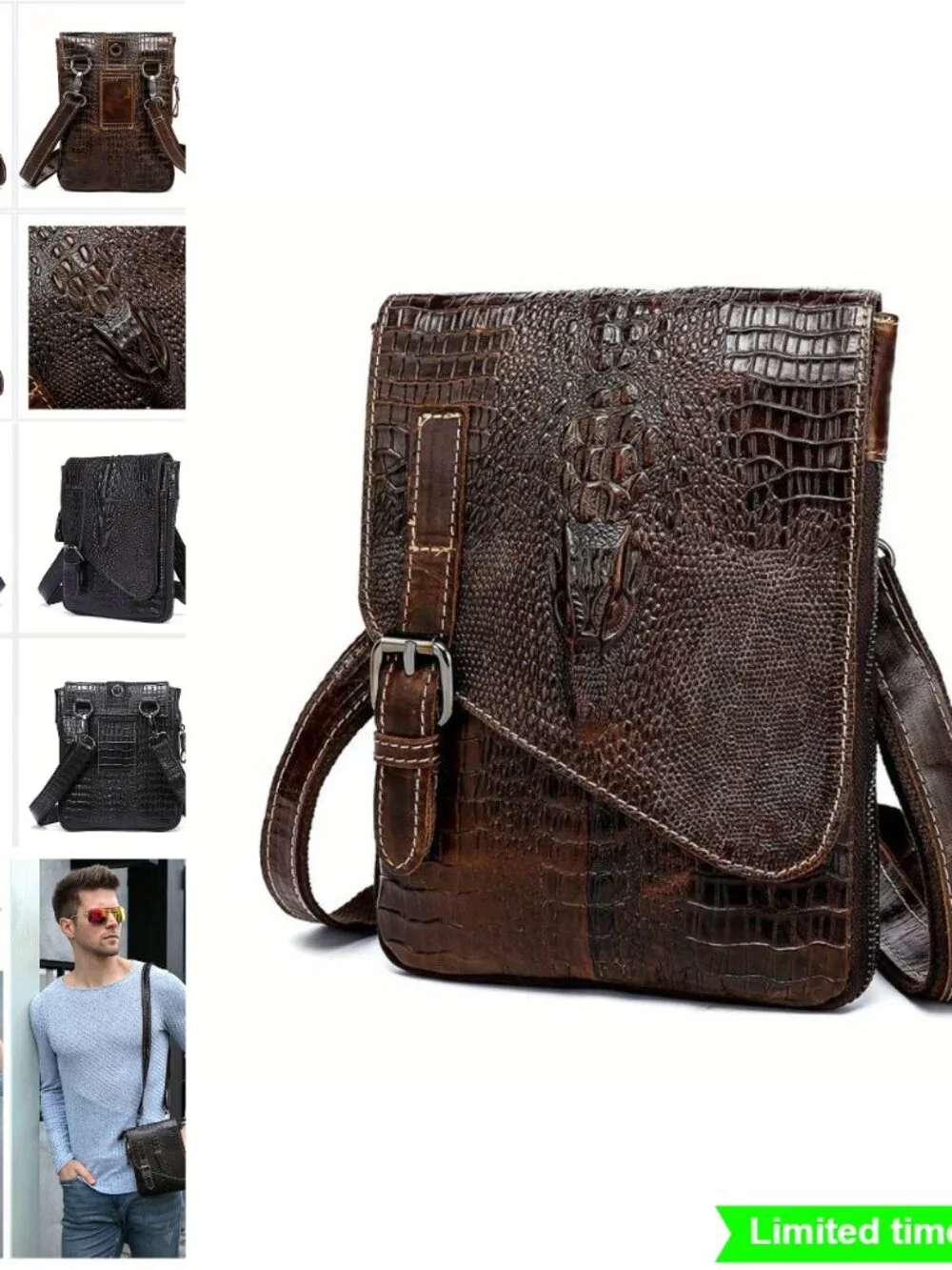 Genuine Leather Top Layer Cowhide Men's Shoulder Bag Large Capacity Crossbody